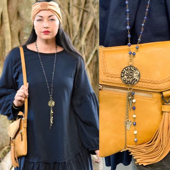 Sun Pendant Long Necklace - Picture 2 of 6